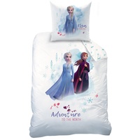Kinderbettwäsche Frozen 2 Bettwäsche Die Eiskönigin Adventure Linon / Renforcé, BERONAGE, 100% Baumwolle, 2 teilig, 135x200 + 80x80 cm weiß