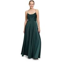 Vera Mont Abendkleid Wasserfallausschnitt Grau/Grün 44