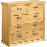 otto home Schubkastenkommode OTTO HOME "Madrid", beige (gelaugt, geölt), B:90cm H:79cm T:37cm, Sideboards, aus massiver Kiefer mit 5 Schubladen, 90cm breit