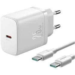 Schnellladegerät mit einer Leistung von bis zu 25 W + USB-C / USB-C