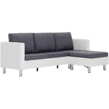vidaXL 3-Sitzer-Sofa mit Kissen Weiß Kunstleder
