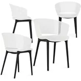 Idimex OLINDO Gartenstuhl 43 x 81 x 47 cm weiß 4 St.