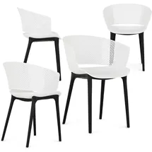 Idimex OLINDO Gartenstuhl 43 x 81 x 47 cm weiß 4 St.