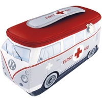 BRISA VW Collection - Volkswagen Neopren Universal-Schmink-Kosmetik-Kultur-Reise-Apotheke-Tasche-Mäppchen-Beutel T1 Bulli Bus (First Aid/Grau/Klein)