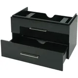 Mendler Premium Waschbeckenunterschrank HWC-D16, Waschtischunterschrank Waschtisch Badmöbel, hochglanz 90cm ~ schwarz
