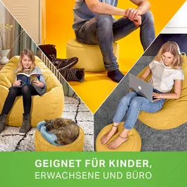 Green Bean Xxl-Sitzsack, Gelb, Textil, Füllung: Styroporkugeln, Rund, 100x120x50 cm, Hergestellt in Deutschland, Wohnzimmer, Hocker, Sitzsäcke, XXL Sitzsäcke