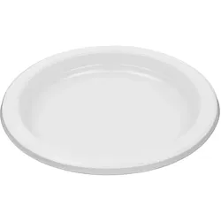 MONOUSO - Wiederverwendbar Plastikteller Wirtschaftlich PS Weiß Ø16,5cm (25 Stück)