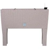 Blumentopf Blumenkasten mit Füßen Blumenkübel Rattan Bewässerung Mocca 60 cm