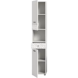 INOSIGN Hochschrank INOSIGN "VICENZA, TOPSELLER, Höhe 187cm, mit Schubkasten & Ornamentabsetzung", weiß, B:35cm H:187cm T:34cm, FSC-zertifizierter Holzwerkstoff, MDF, Schränke, Hochschrank, Mehrzweckschrank, Universalschrank, Badschrank, Badhochschrank