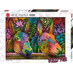 HEYE Puzzle Donkey Love/ Jolly Pets, 1000 Puzzleteile, Made in Germany bunt