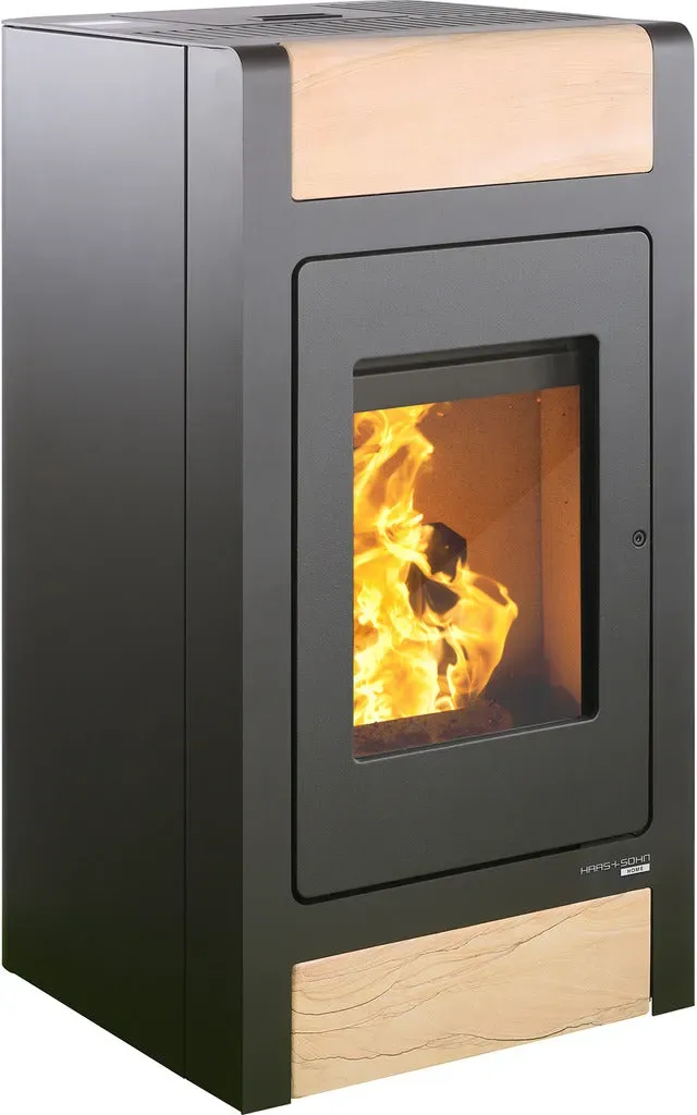 Haas+Sohn Pelletofen HSP 2.stone / W-LAN Modul -  Woodstone - perl-schwarz