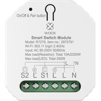 WOOX WiFi Smart Switch R7279, 230 V, 10A, 2300W Weiss, Smart Home Hub, Weiss