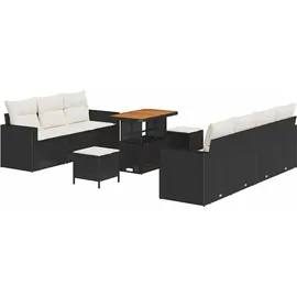 vidaXL Garten-Sofa-Set 10-tlg. Schwarz
