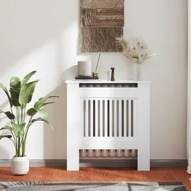 Homcom Heizkörperverkleidung ausziehbar Heizkörperabdeckung mit Ablage, Lamellen, Heizungsabdeckung Heizungsverkleidung Heizkörper Abdeckung 78 x 19 x 81 cm