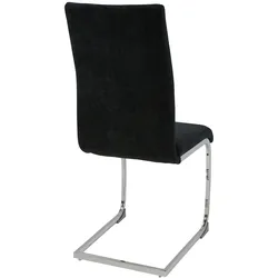 Albatros Freischwinger Stühle 4er Set LUGANO, Schwarz - Esszimmerstuhl Schwingstuhl mit modernem Design, Stoff-Bezug, dicke Polsterung - Küchenstuhl