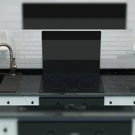 ALLboards Glas Herdabdeckplatte Schneidebrett 52×60 cm schwarz