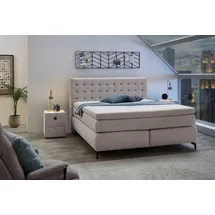 Jockenhöfer Boxspringbett »Jessica inklusive 9cm Kaltschaum-Topper«, und 7-Zonen-TTFK-Matratze (H3,H3/H4 oder H4), Liegefläche 180x200cm grau
