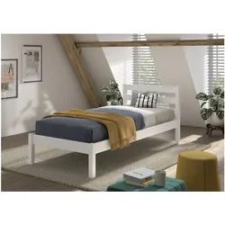 Einzelbett Pino mit Liegefläche 90x200 cm - Weiß lackiert