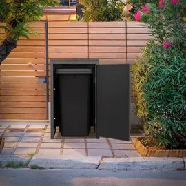 ML-Design Mülltonnenbox 68 x 80 x 120 cm anthrazit-holzoptik