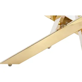 vente-unique Couchtisch - Sicherheitsglas & Goldfarbenes Metall - Transparent - COSIMA