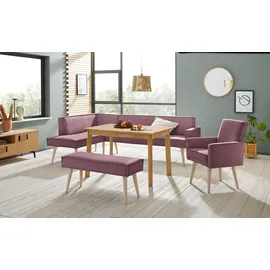 exxpo - sofa fashion Lungo 158 x 84 x 239 cm Veloursstoff langer Schenkel rechts lila