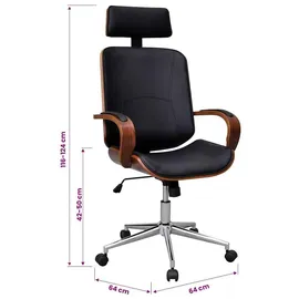 vidaXL Bürostuhl Bugholz Kunstleder Braun