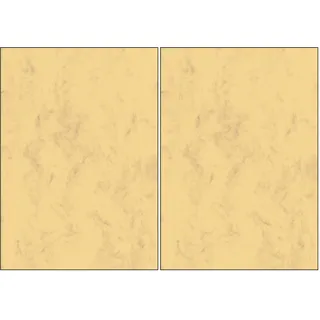 SIGEL DP553 Hochwertiger marmorierter Karton/Marmor-Papier/Urkundenpapier sandbraun, A4, 50 Blatt, Motiv beidseitig, 200 g, aus nachhaltigem Papier (Packung mit 2)