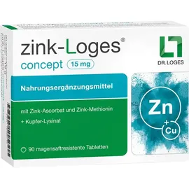 Dr. Loges Zink-Loges concept 15 mg magensaftresistente Tabletten 90 St.