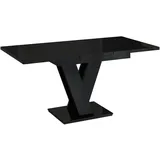 Prospero Esstisch, Schwarz Hochglanz, Holzwerkstoff, 6-Sitzer, Rechteckig,Rechteckig, 80x75x120 cm, Esszimmer, Tische, Esstische