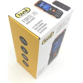 Trevi Forte 70 Arbeitstelefon, Stoßfest, Lange Akkulaufzeit, Robustes Smartphone mit 2,4" LCD-Display, Einfache Bedienung, Doppelte Taschenlampe, Leistungsstarker Lautsprecher, Wireless, Kamera
