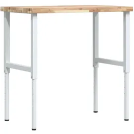 vidaXL Werkbank 100x60x(73-99,5) cm Massivholz Akazie Rechteckig