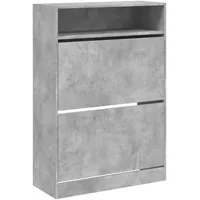 VidaXL Schuhschrank mit 2 Klappen Betongrau 80x34x116 cm
