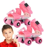 Dous Rollschuhe | Rollschuhe für Mädchen mit zweireihigen Rädern,Einstellbare Größen In -Skates, einfach zu tragende Wanderschuhe mit einfachem Design für Kinder, Jungen und ädchen