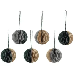 Broste Copenhagen - Christmas Ball Deko-Anhänger, Ø 5 cm, gemische Farben (1) (6er-Set)