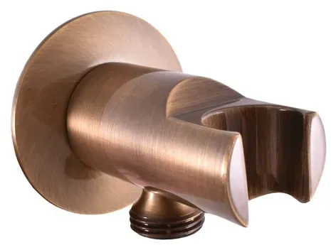 RAV SLEZÁK Brausehalter mit Wandanschlussbogen Antikes Messing MD0614RSM