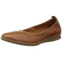 Clarks Damen Jenette Ease Ballet Flat, Tan Leather, 37 EU