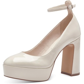 TAMARIS Damen Pumps mit Riemchen Vegan Stilettoabsatz; IVORY/beige; 39