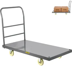 VEVOR Plattformwagen 907 kg Tragkraft Transportwagen, 125 mm Rollendurchmesser Lagerwagen, Ladefläche 1200 x 610 mm Lastenwagen Klappbar, Paketwagen mit Antirutschbeschichtung, Transportkarre Metall