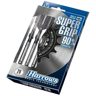 HARROWS SUPERGRIP Darts-Set mit 90% Wolframstahlspitze. Erhältlich in 21 g, 22 g, 23 g, 24 g, 25 g, 26 g, 28 g und 30 g – inklusive Supergrip-Schäften, Supergrip-Flights und Reiseetui-25g