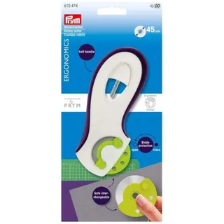 Prym Ergonomics Rollschneider, Kunststoff, pflaumenblau, weiß, 45 mm