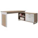 Stella Trading Eckschreibtisch Eiche Sonoma Optik / Weiß