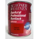 DurAcryl Professional Buntlack feuerrot glänz. 750 ml wasserverdünnbar
