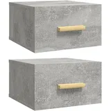 vidaXL Hängenachtschrank 2 Stk. 35 x 35 x 20 cm Betongrau
