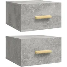 vidaXL Hängenachtschrank 2 Stk. 35 x 35 x 20 cm Betongrau