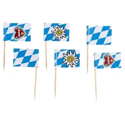 30 Flaggenspießchen Bayern