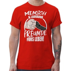 Shirtracer T-Shirt Mensch & Labrador Freunde fürs Leben Geschenk für Hundebesitzer rot XL