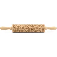 Folkroll Teigroller FOLKROLL "3D-Motiv-Teigrolle", braun, L:43cm, Buchenholz, Teigroller, Kleeblatt