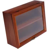 SOPOTUTU Sammlervitrine Hängend mit Acryl Klapptür Kleiner Tischvitrinenschrank im Vintage Stil zum Dekorieren Aufbewahren und Ausstellen von Figuren