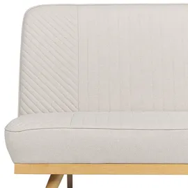 Beliani Schlafsofa Stoff 2-Sitzer Beige