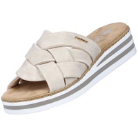 Rieker Damen Pantoletten V0208, Frauen Slipper,Sommerschuhe,sommerclogs,Schlupfschuhe,schluepfschuhe,Slides,Slip-ons,Mules,beige (60),40 EU / 6.5 UK - 40 EU Schmal